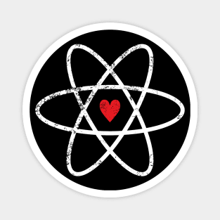 Atomic Symbol + Heart, Distressed Magnet